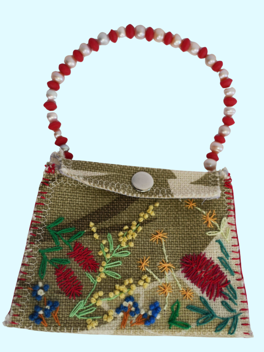 Embroidered bag by Lisa Hine
