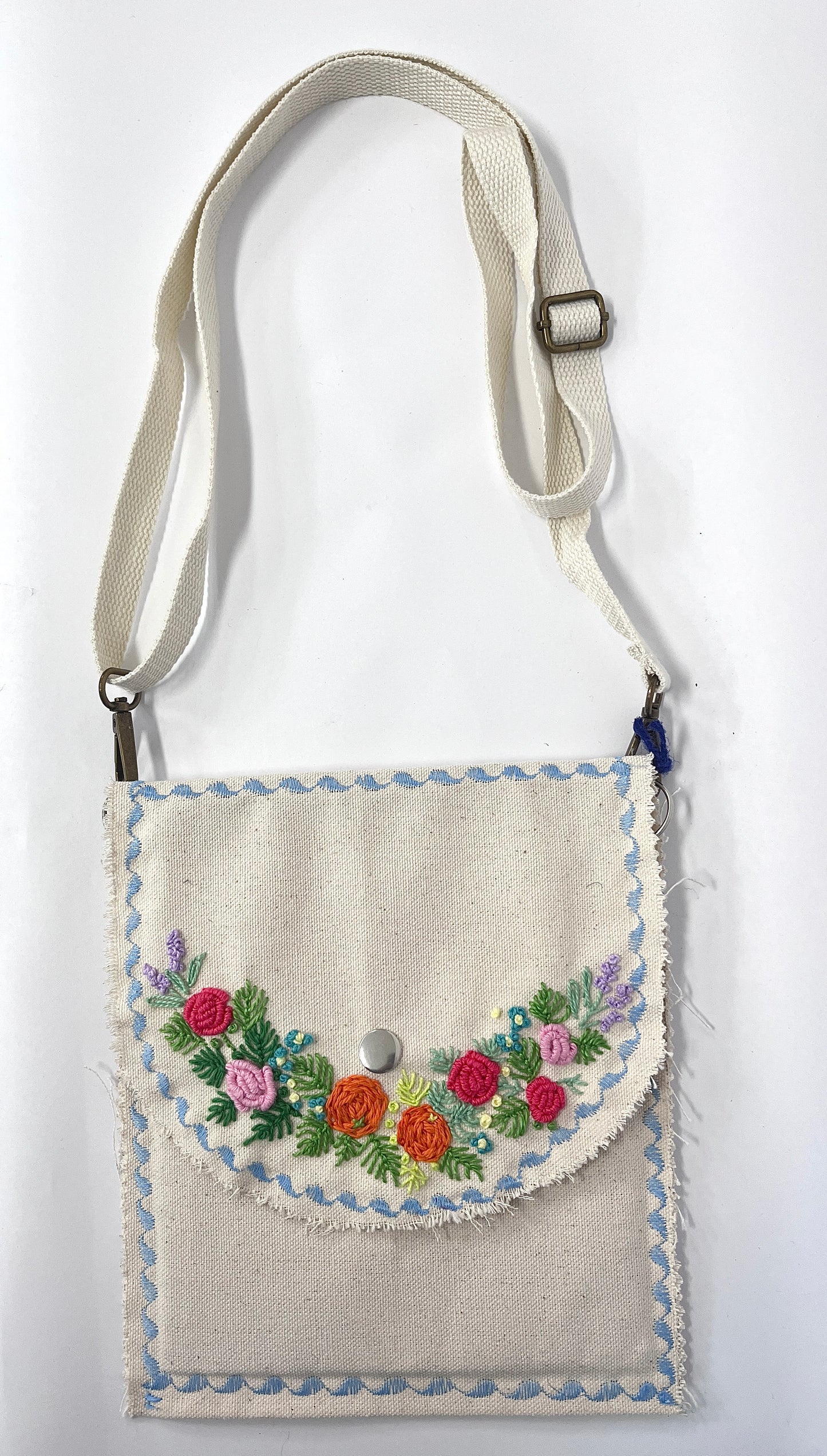 Embroidered bag by Lisa Hine Floral Design