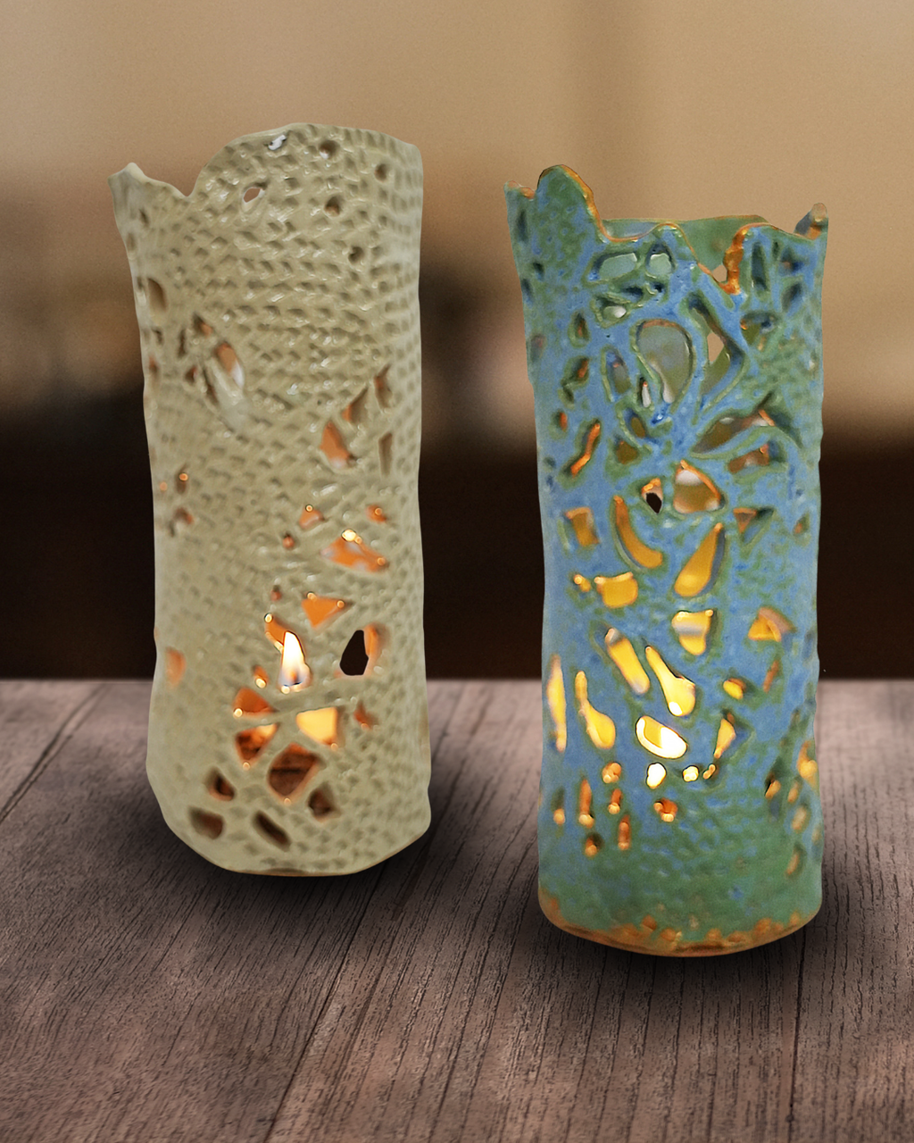Fiona Lerk Tree Bark Vase, White