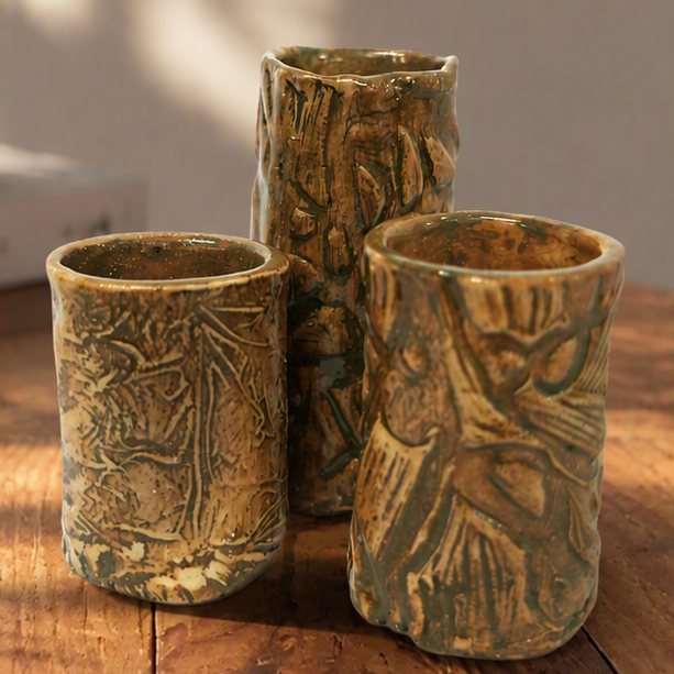 Fiona Lerk Tree Bark Vase, set of 3