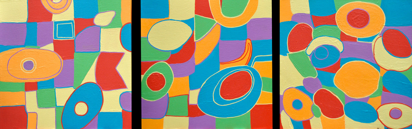 Fun with Colours No.1, 2, 3' 2023 (30x30cm)