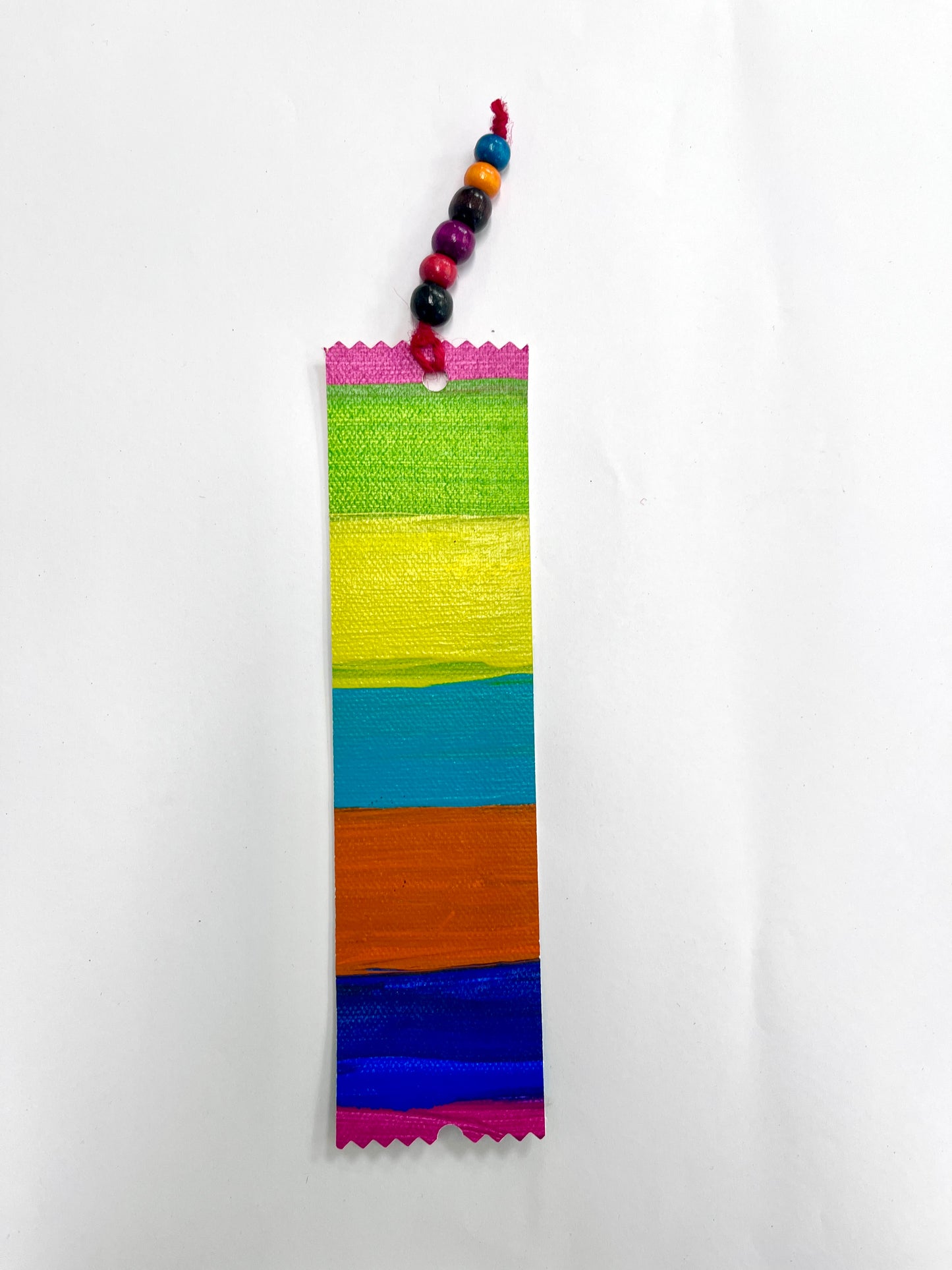 Hand Painted Canvas Bookmark with Beaded Tassel