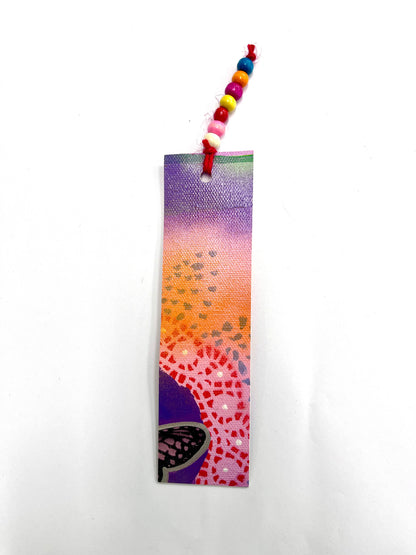 Hand Painted Canvas Bookmark with Beaded Tassel