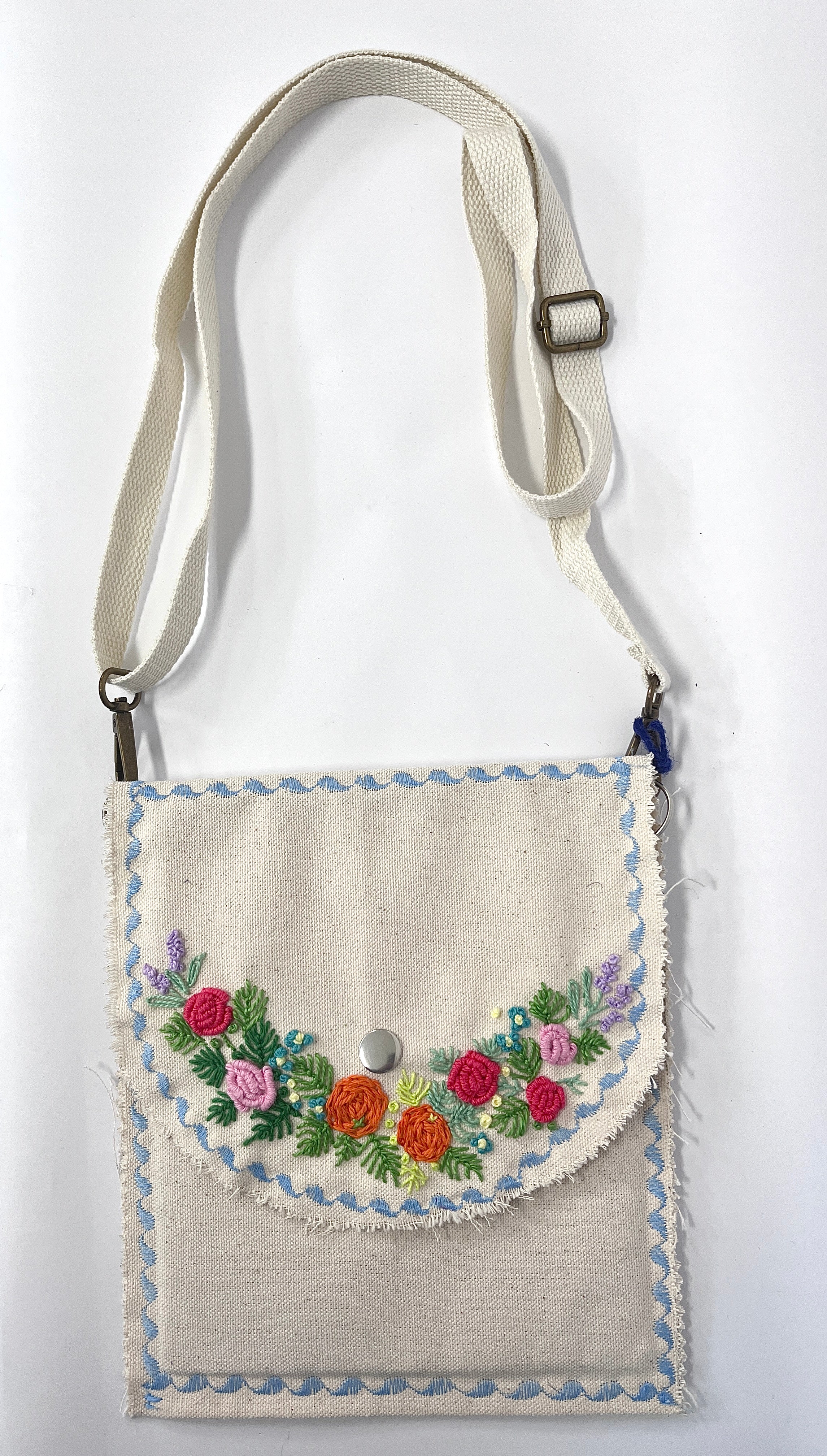 Embroidered bag by Lisa Hine Floral Design